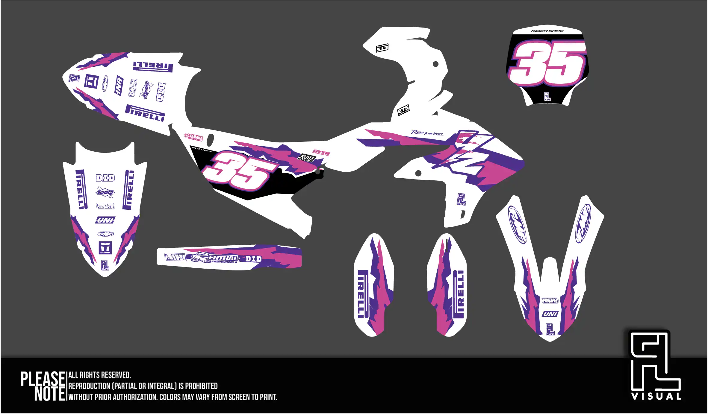 Yamaha - Graphics Kit -  Retro1 - Pink/Purple