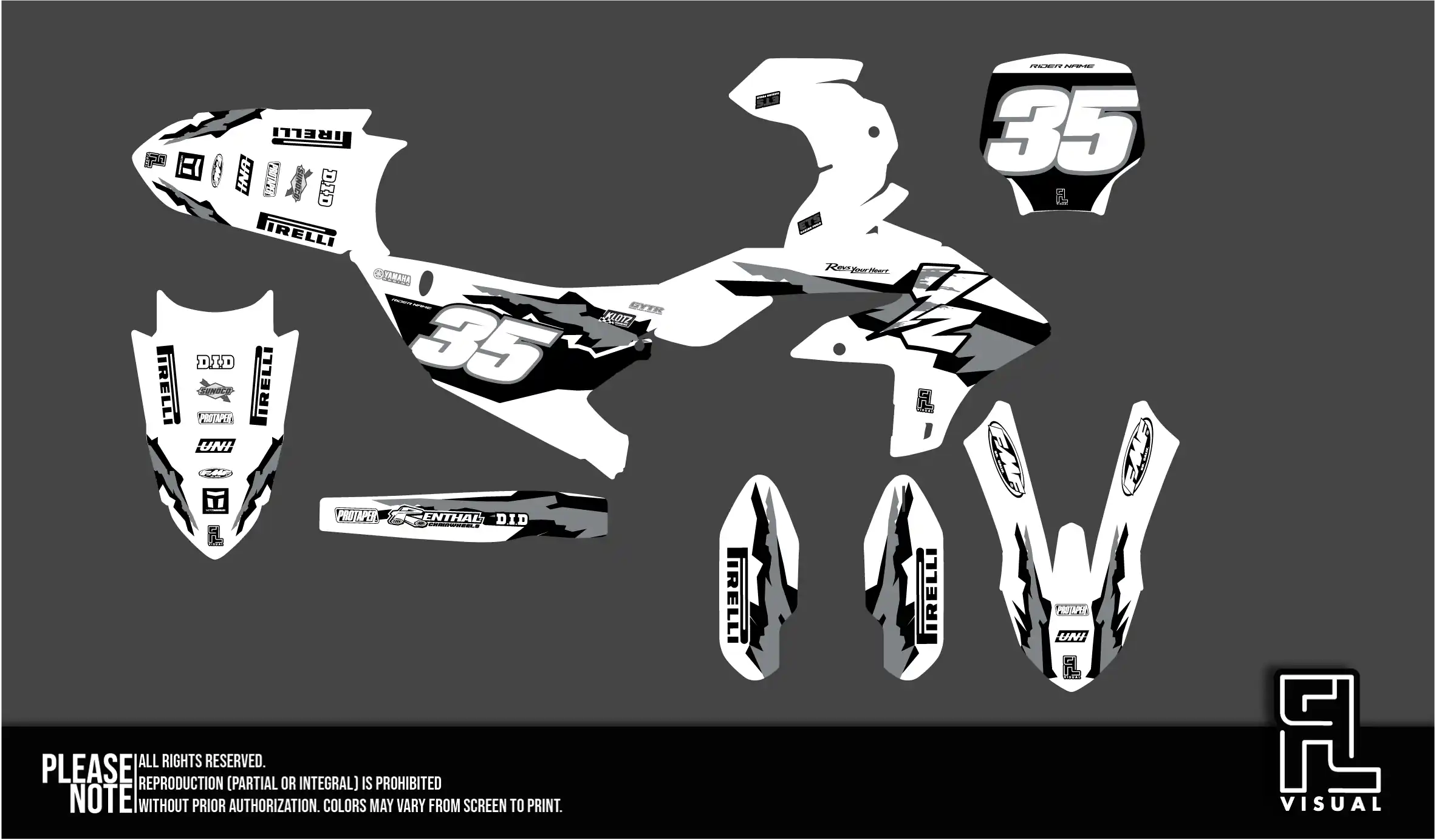 Yamaha - Graphics Kit -  Retro1 - White